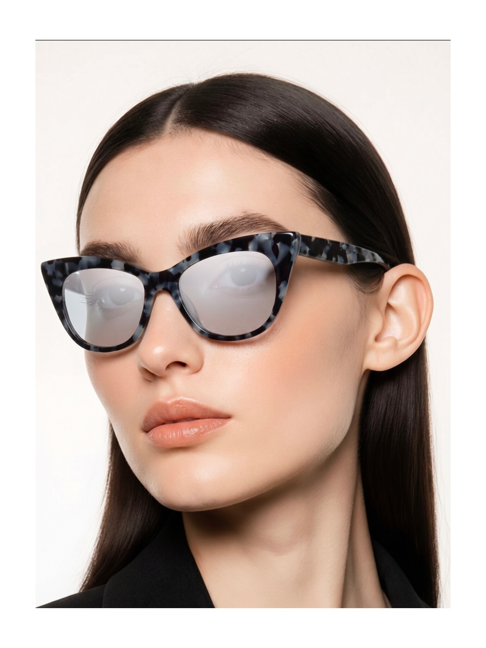Women's Cat Eye Tortoiseshell Sunglasses - Gray Mirror Lenses